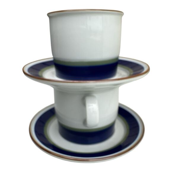 Porsgrund Norway Saga Hand Painted Coffee Cup & Saucer Mint‎ Condition Lot Of 2 - Picture 4 of 11